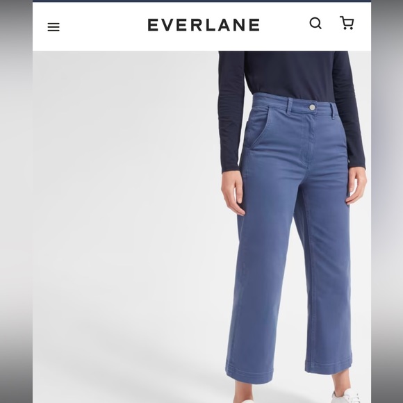 Everlane Wide Leg crop- dark blue - Picture 8 of 10